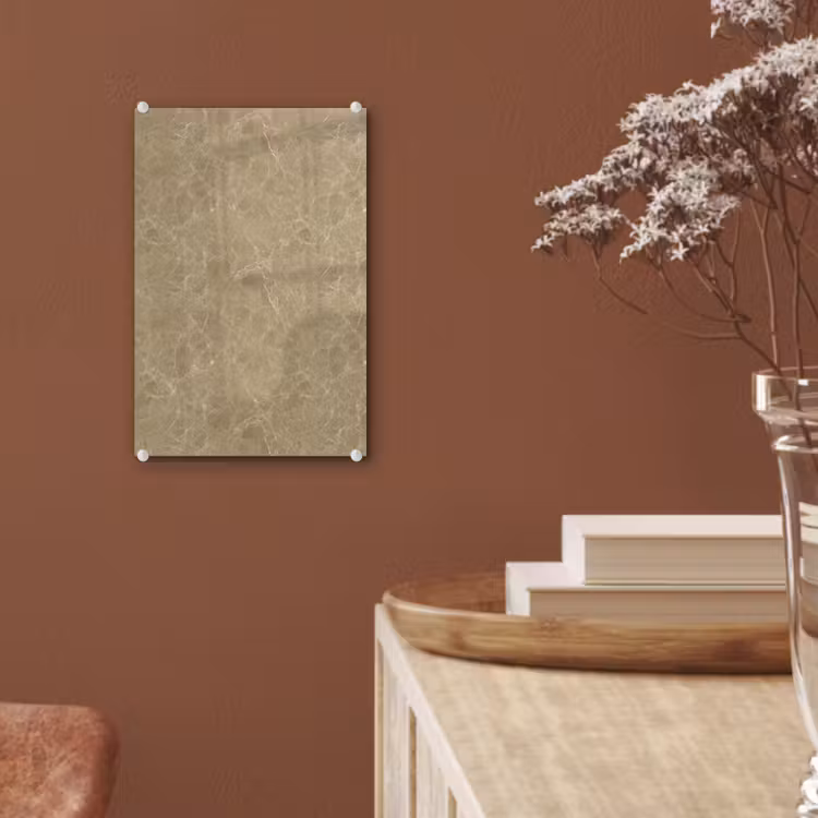 Glas schilderij - Beige - Marmer - Witte aders — 6