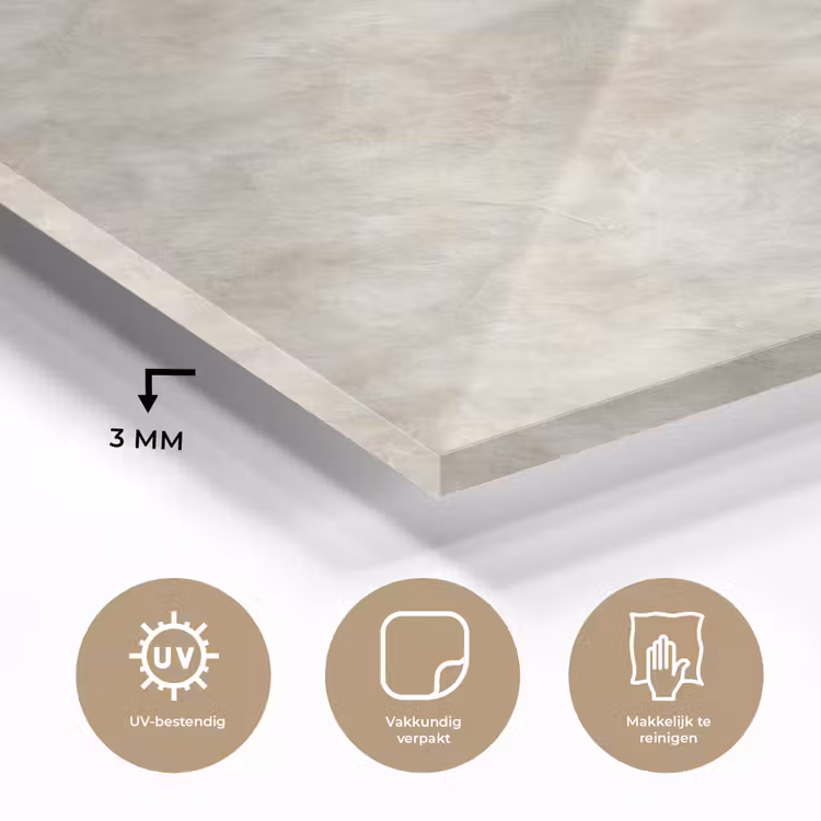 Glas schilderij - Beige - Reliëfstructuur - Natuursteen — 3