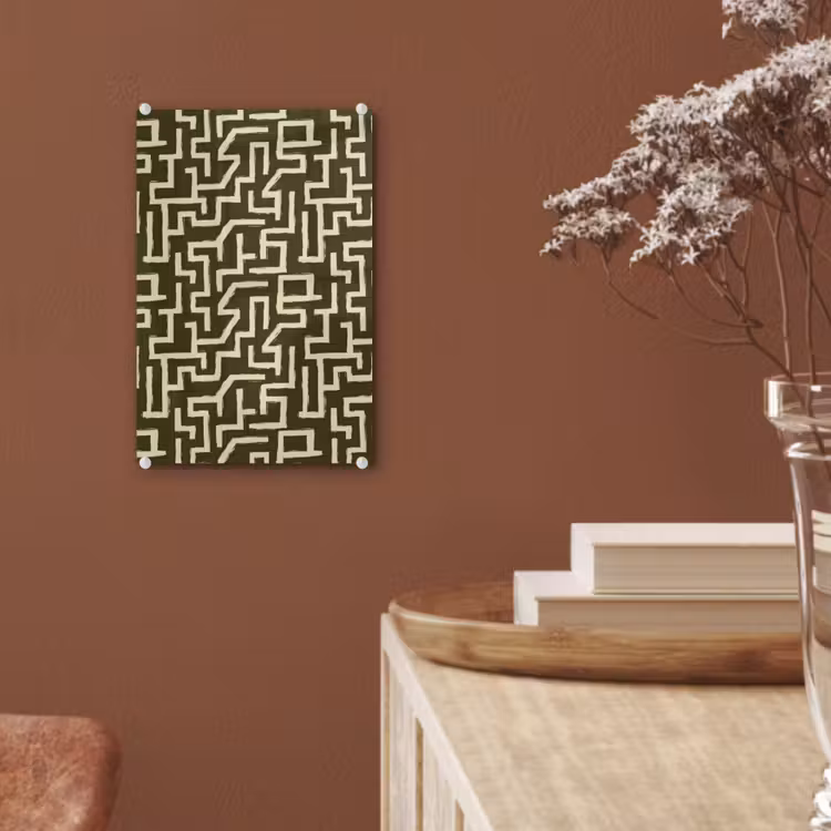 Glas schilderij - Abstract - Lijnen - Groen — 6