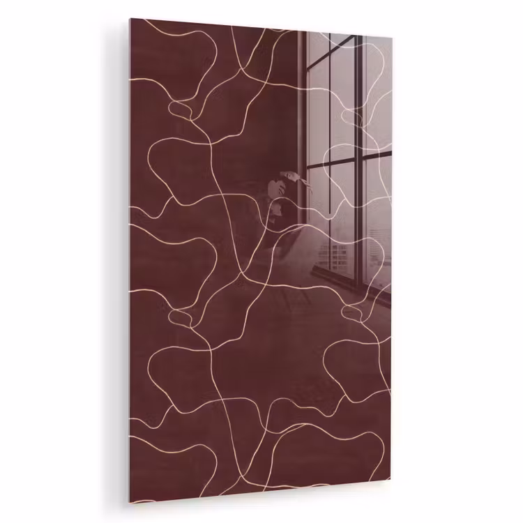 Glas schilderij - Abstract - Modern - Bruin — 1