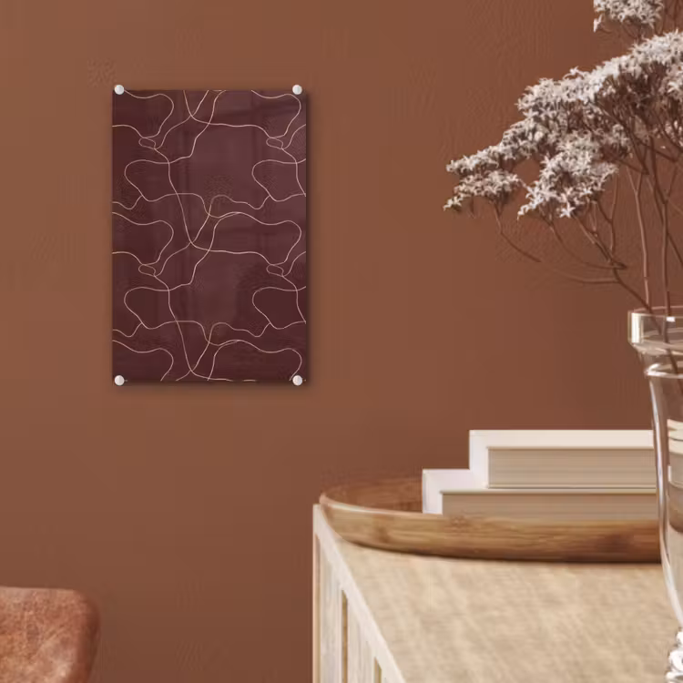 Glas schilderij - Abstract - Modern - Bruin — 6