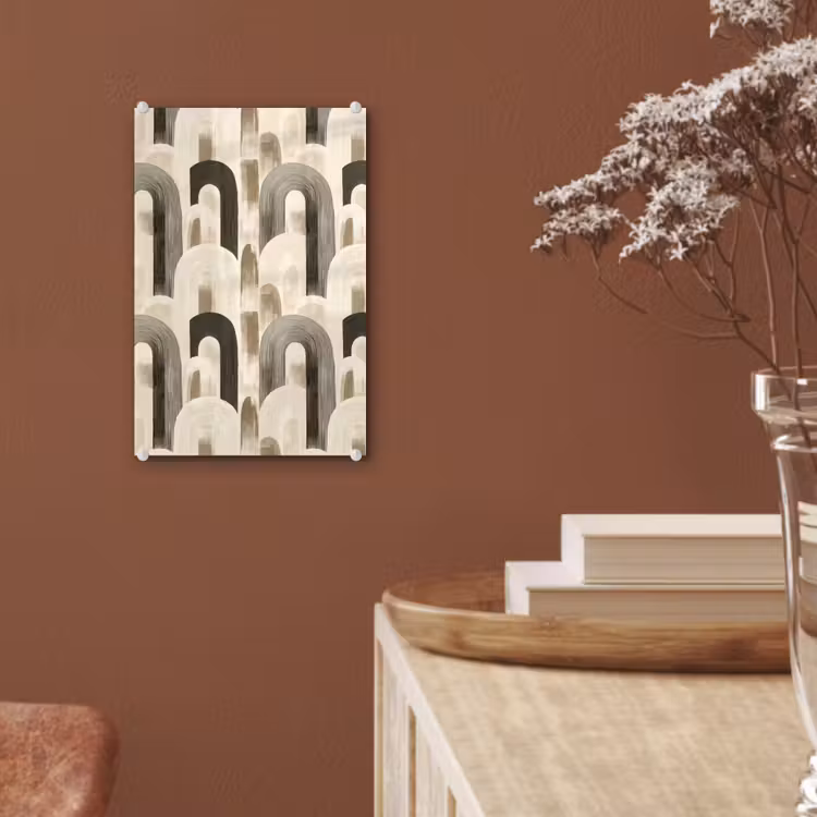 Glas schilderij - Abstract - Patroon - Bogen — 6