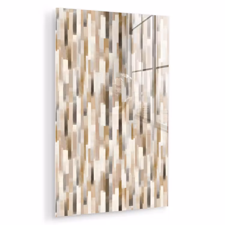 Glas schilderij - Abstract - Patroon - Kwaststreken — 1