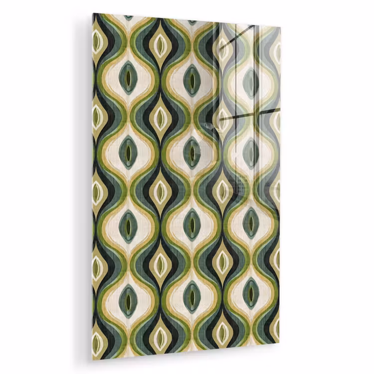 Glas schilderij - Abstract - Ritmisch - Groen — 1