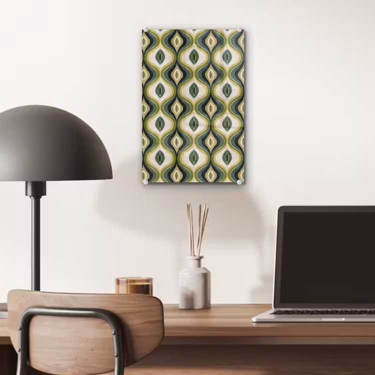 Glas schilderij - Abstract - Ritmisch - Groen — 7