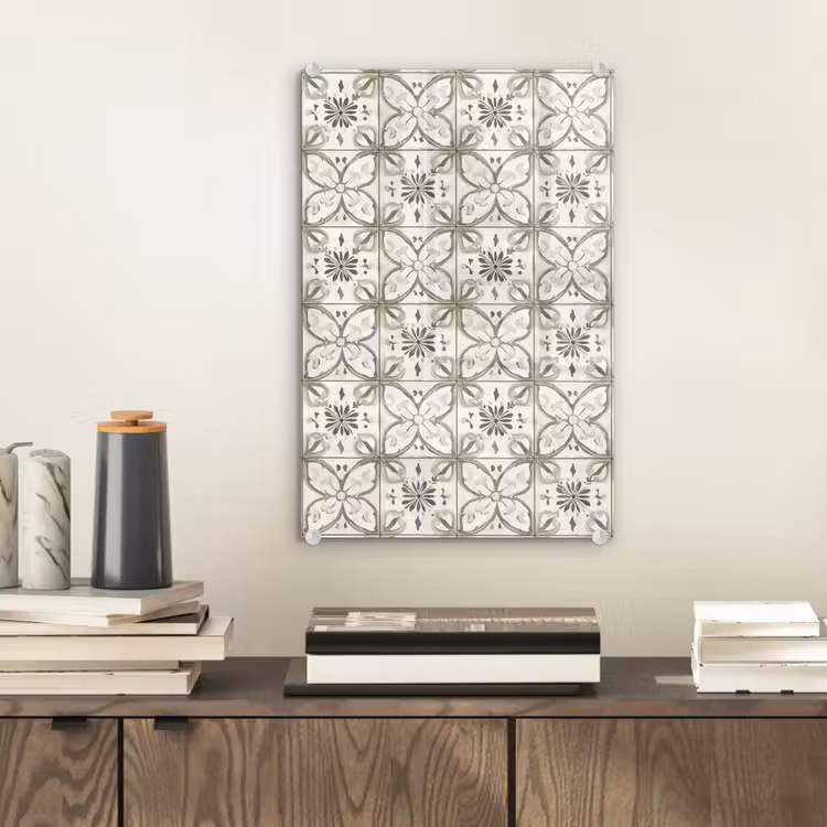 Glas schilderij - Antiek - Tegel - Beige — 2