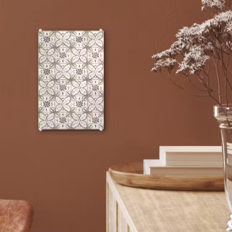 Glas schilderij - Antiek - Tegel - Beige — 6