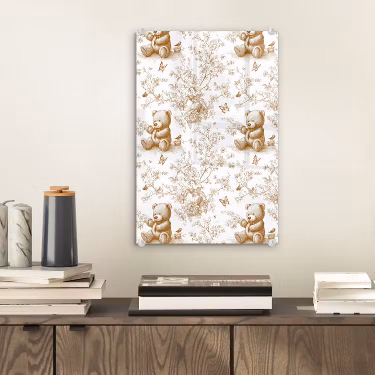 Glas schilderij - Beer - Tijdloos - Bruin — 2