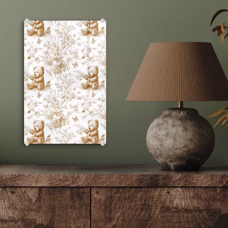 Glas schilderij - Beer - Tijdloos - Bruin — 4