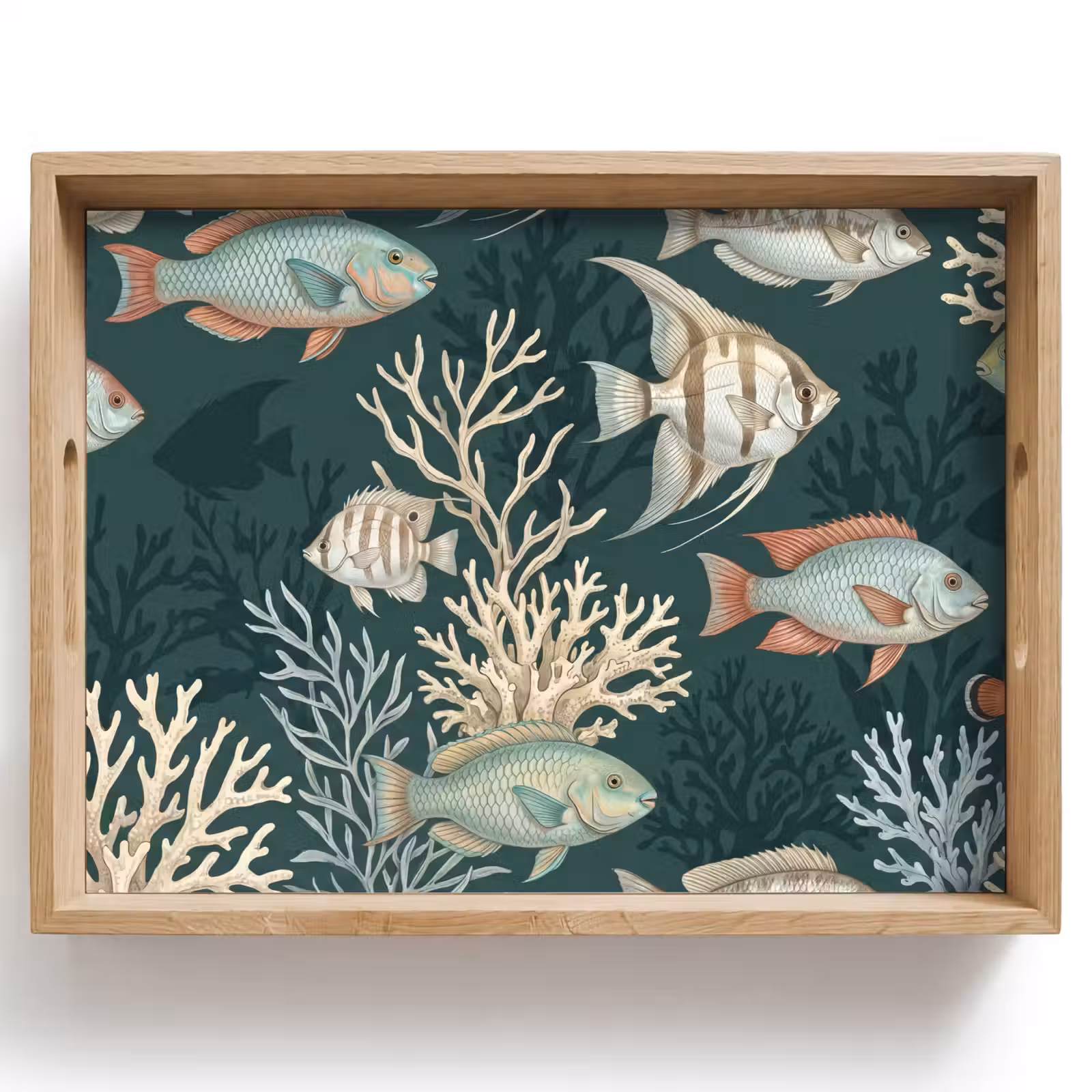 Dienblad - Vis - Koraal - Onderwater - Illustratie — 1