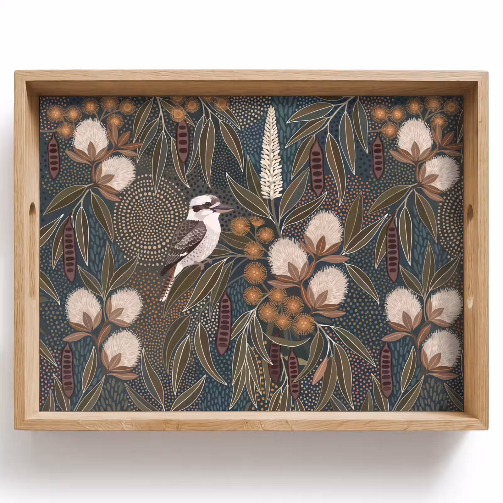 Dienblad - Vogel - Bladeren - Natuur - Illustratie - Groen — 1
