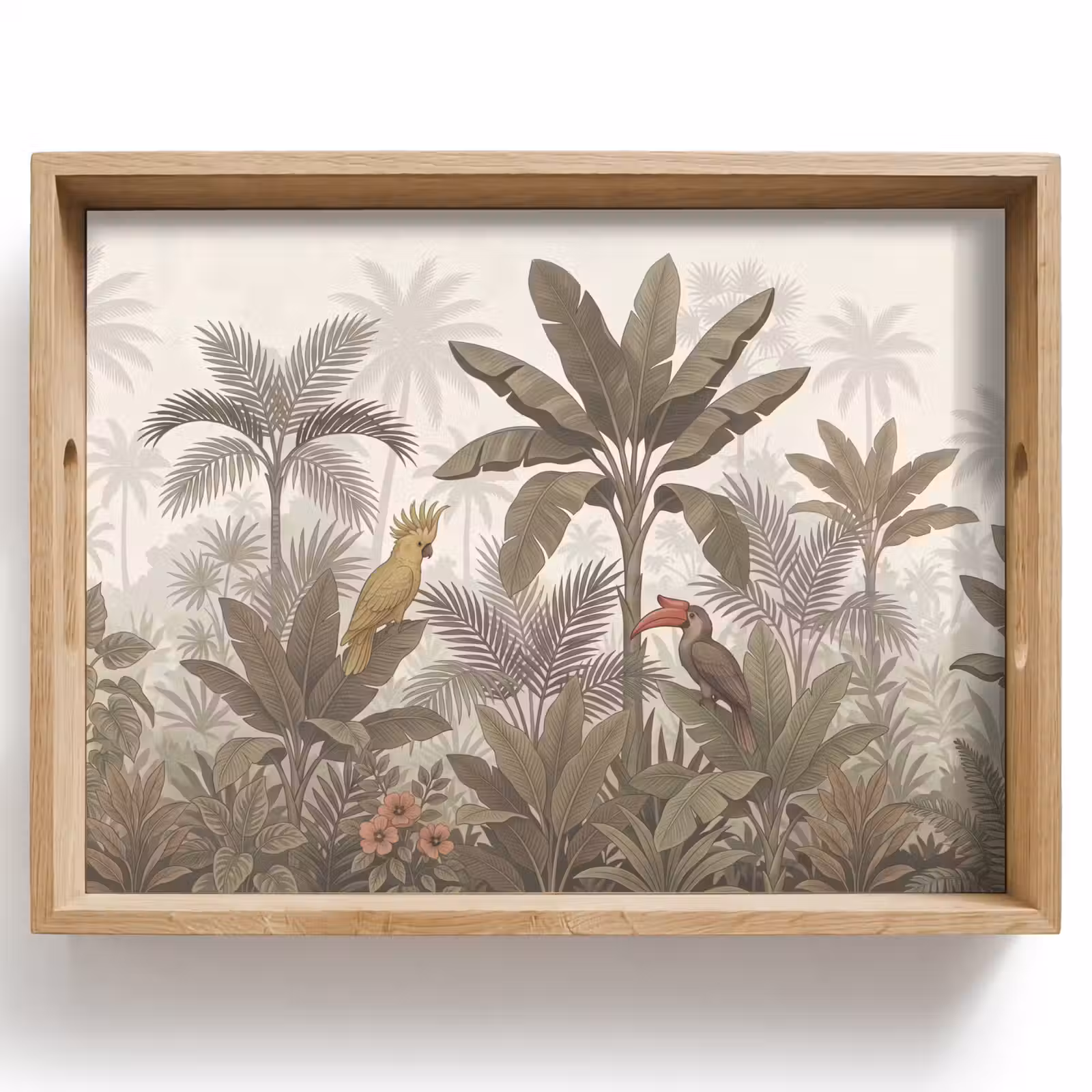 Dienblad - Vogel - Jungle - Tropisch - Illustratie - Groen — 1