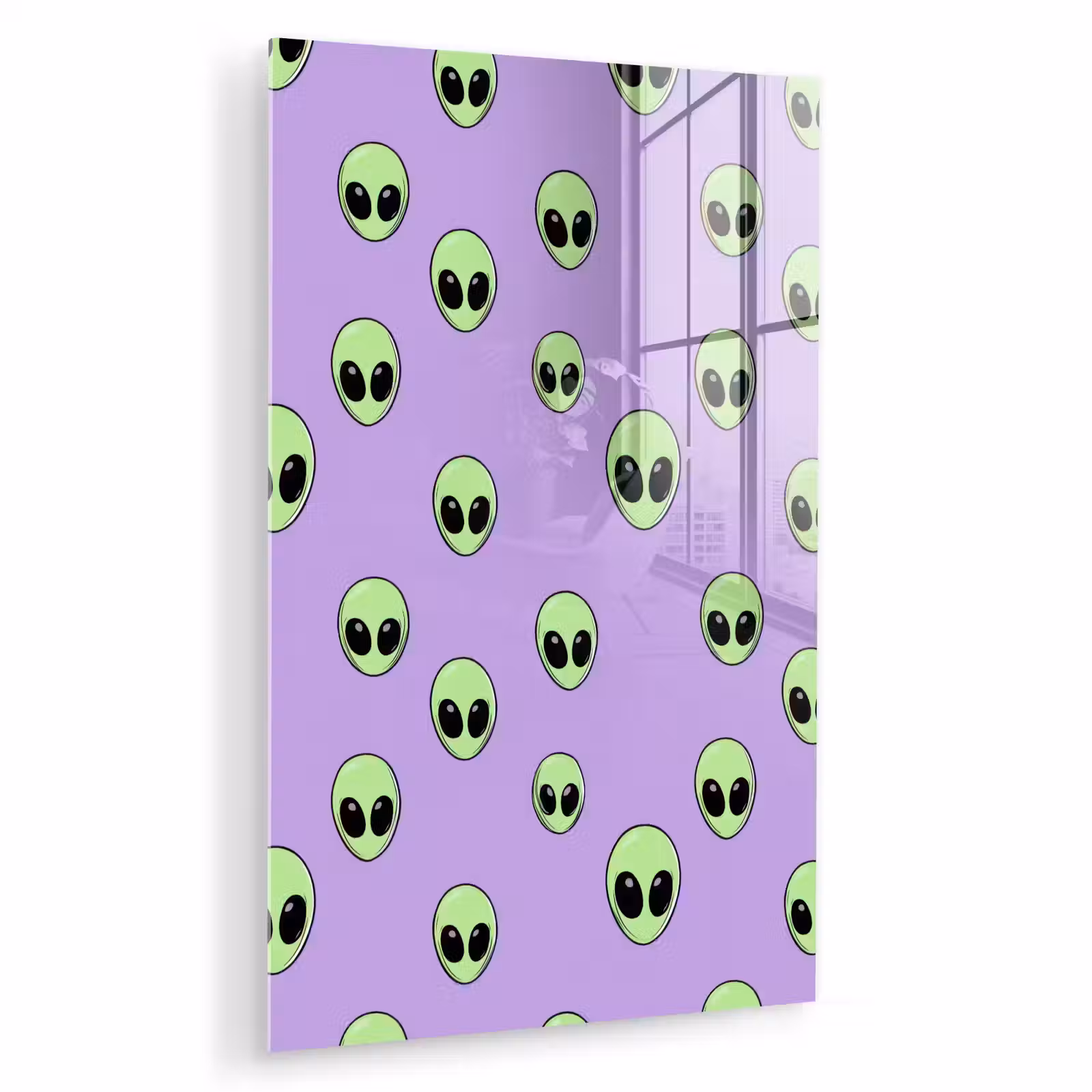 Glas schilderij - Alien - Retro - Lila — 1