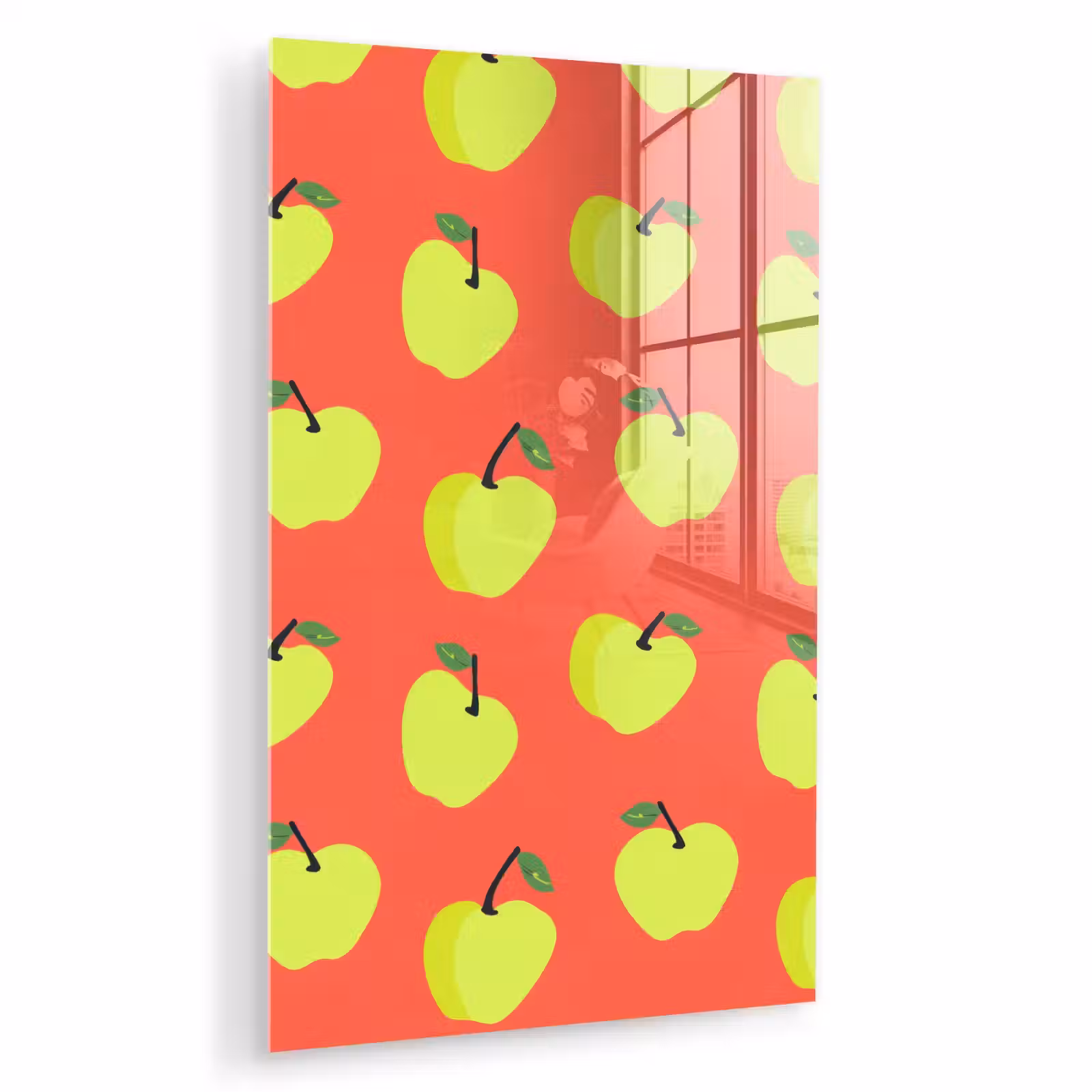 Glas schilderij - Appels - Modern - Groen — 1