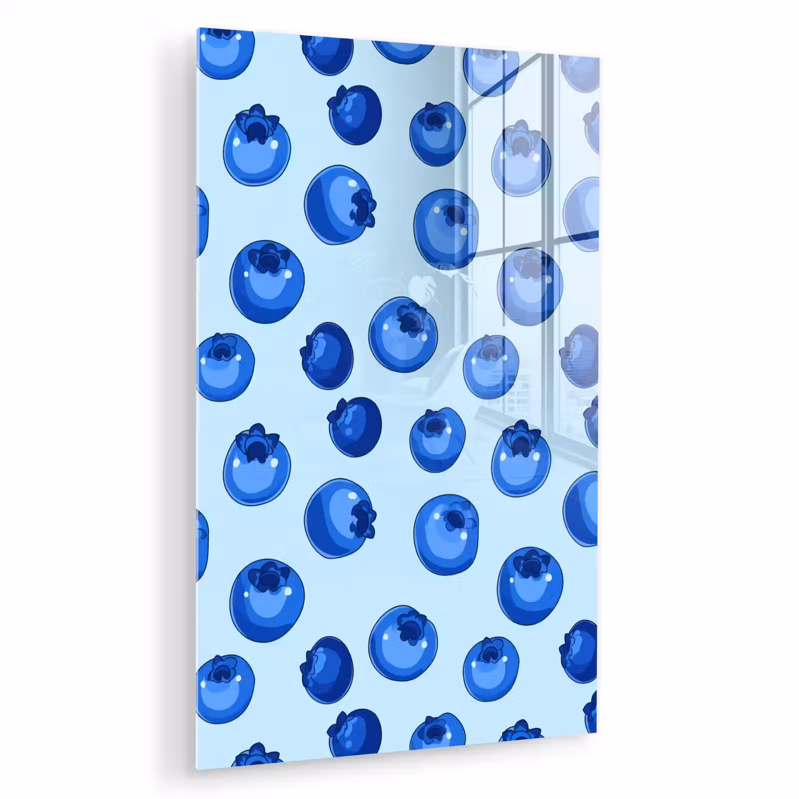 Glas schilderij - Bessen - Modern - Blauw — 1