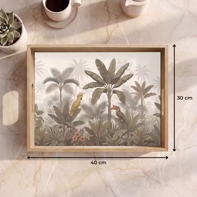 Dienblad - Vogel - Jungle - Tropisch - Illustratie - Groen — 9