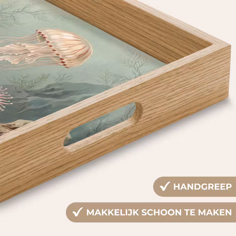 Dienblad - Zeeleven - Kwal - Onderwater - Illustratie - Beige — 5