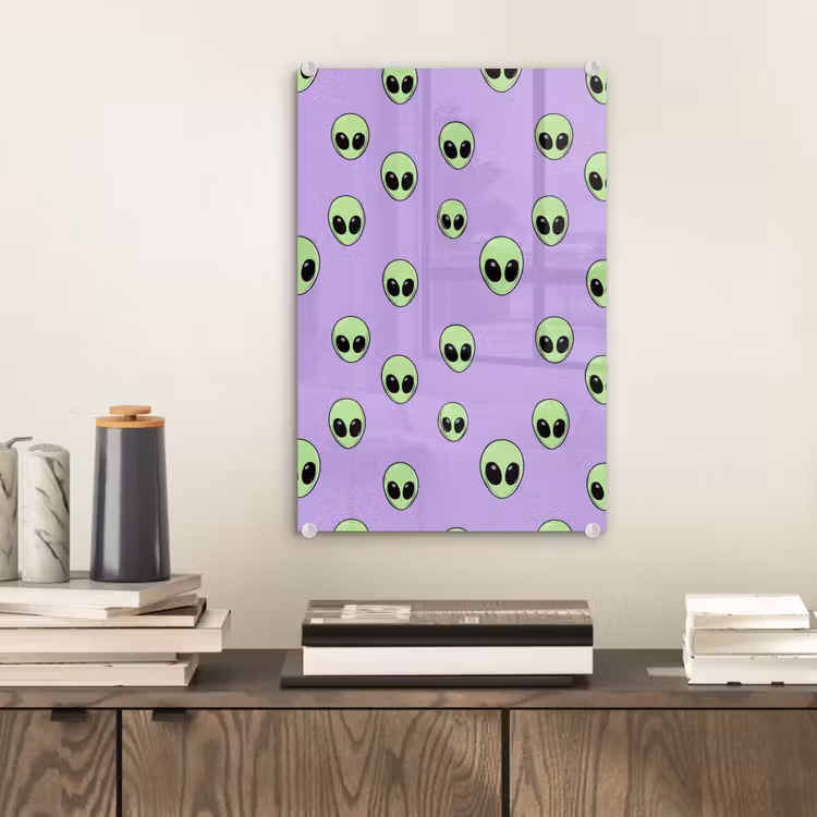 Glas schilderij - Alien - Retro - Lila — 2