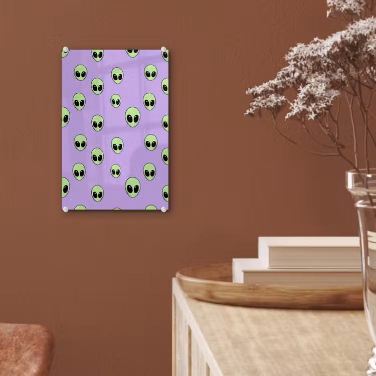Glas schilderij - Alien - Retro - Lila — 6
