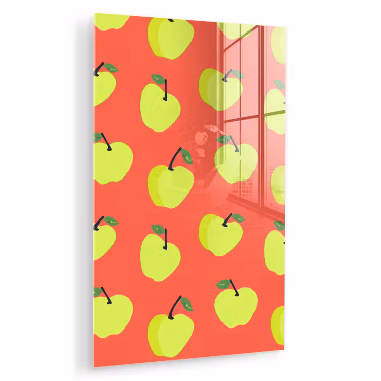 Glas schilderij - Appels - Modern - Groen — 1