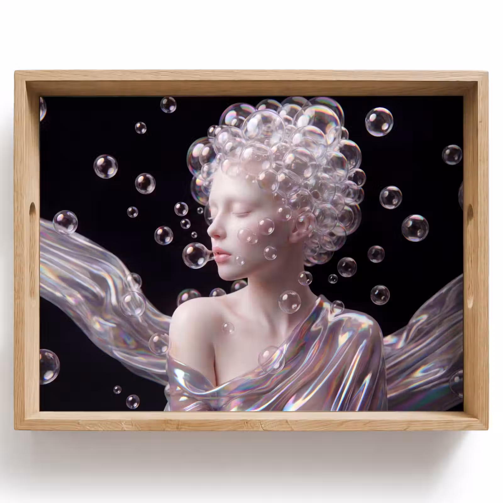 Dienblad - Vrouw - Bellen - Abstract - Kleurrijk — 1
