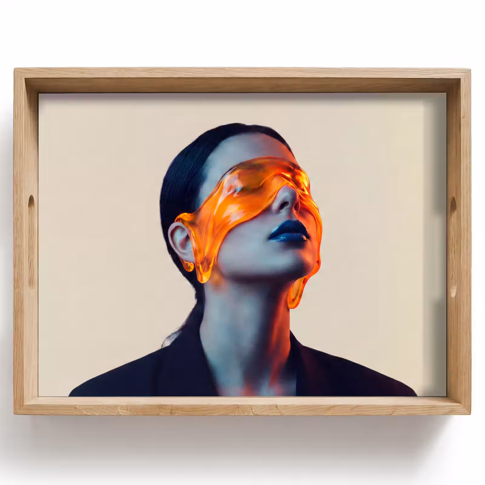 Dienblad - Vrouw - Oranje - Abstract - Modern - Kleurrijk — 1
