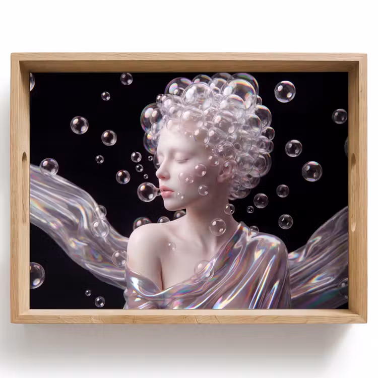 Dienblad - Vrouw - Bellen - Abstract - Kleurrijk — 1