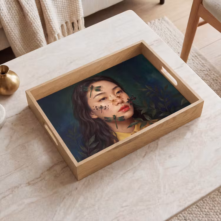 Dienblad - Vrouw - Insecten - Natuur - Portret - Groen — 2