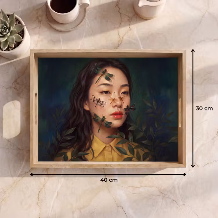 Dienblad - Vrouw - Insecten - Natuur - Portret - Groen — 9