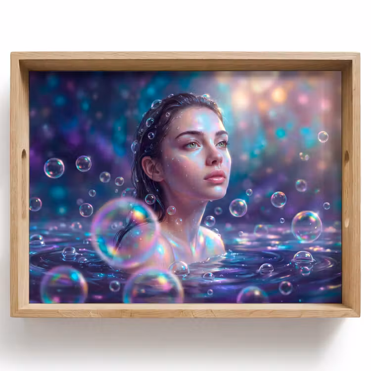 Dienblad - Vrouw - Water - Portret - Kleurrijk - Modern — 1