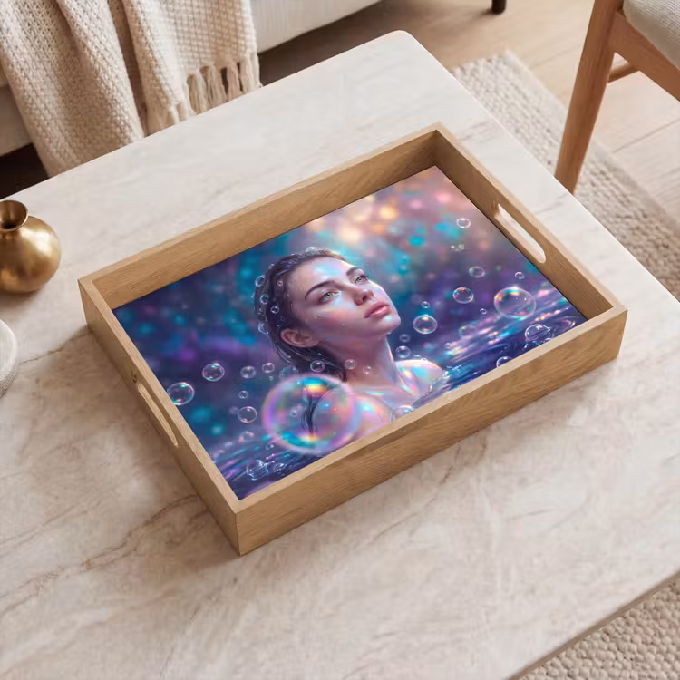 Dienblad - Vrouw - Water - Portret - Kleurrijk - Modern — 2