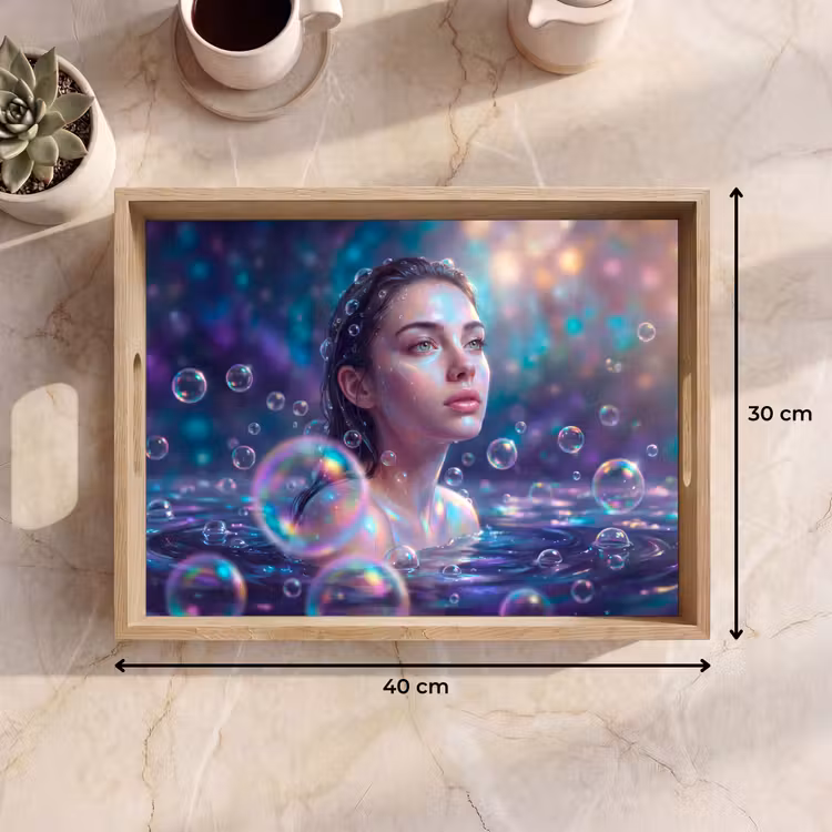 Dienblad - Vrouw - Water - Portret - Kleurrijk - Modern — 9