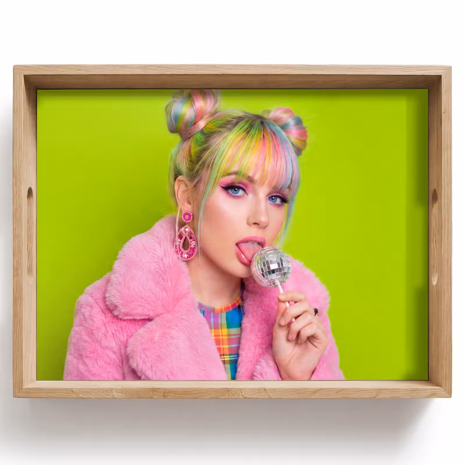 Dienblad - Vrouw - Kleurrijk haar - Pop art - Modern - Levendig — 1