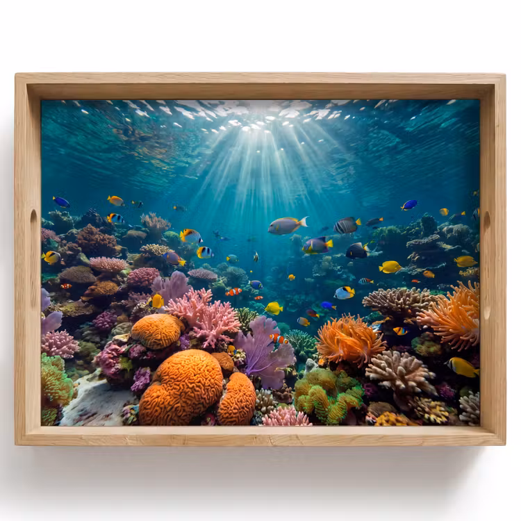 Dienblad - Vis - Koraal - Oceaan - Natuur - Kleurrijk — 1