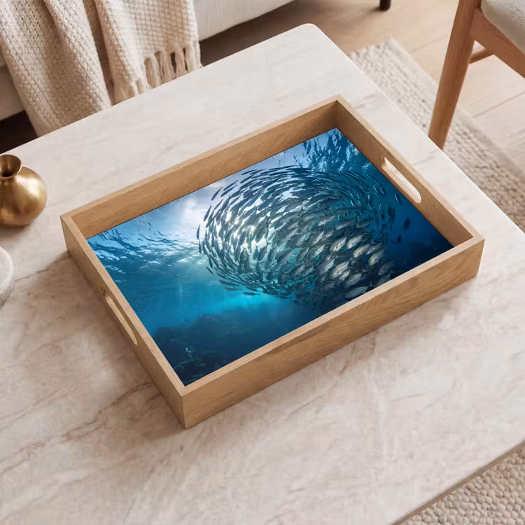 Dienblad - Vis - School - Oceaan - Natuur - Blauw — 2