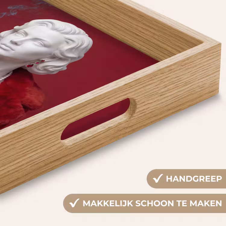 Dienblad - Vrouw - Bontjas - Mode - Klassiek - Rood — 5