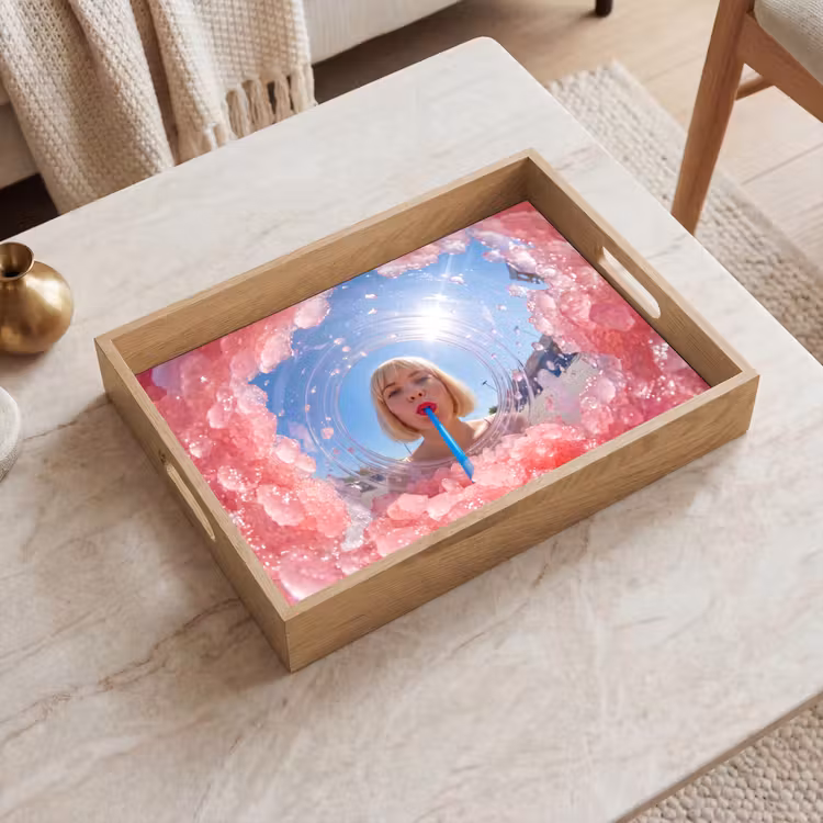 Dienblad - Vrouw - Drank - Zomer - Roze - Blauw — 2