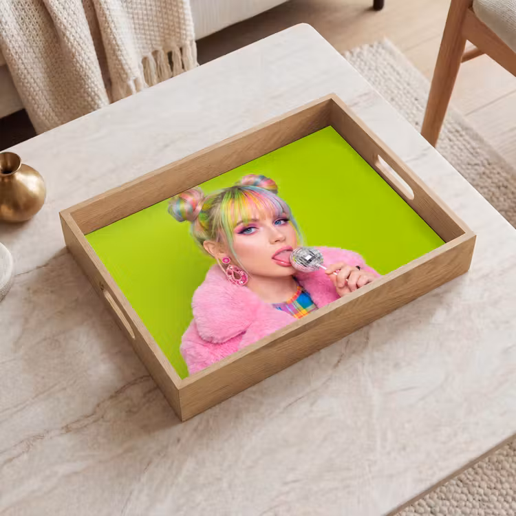 Dienblad - Vrouw - Kleurrijk haar - Pop art - Modern - Levendig — 2