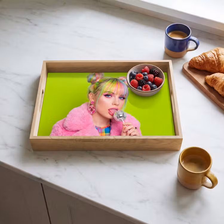 Dienblad - Vrouw - Kleurrijk haar - Pop art - Modern - Levendig — 4