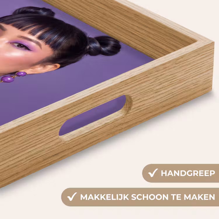 Dienblad - Vrouw - Portret - Make-up - Paars - Levendig — 5
