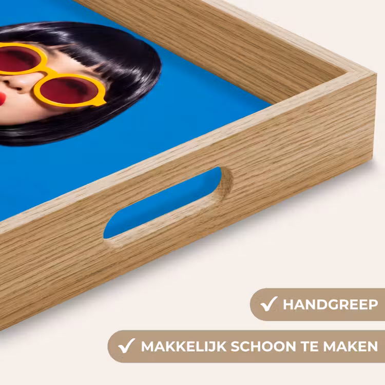 Dienblad - Vrouw - Zonnebril - Pop Art - Portret - Geel — 5