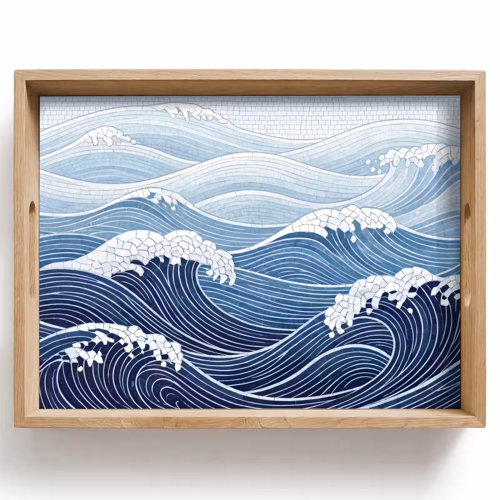 Dienblad - Water - Mozaïek - Landschap - Modern - Blauw — 1
