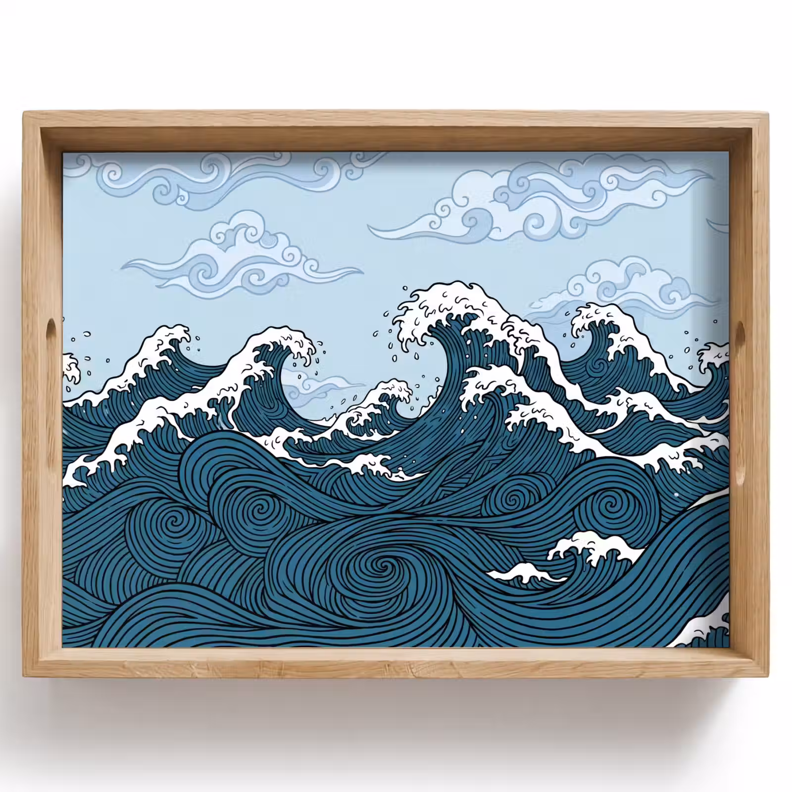 Dienblad - Zee - Golven - Japans - Natuur - Blauw — 1