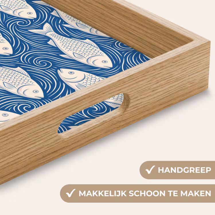 Dienblad - Vis - Water - Patroon - Grafisch - Blauw — 5
