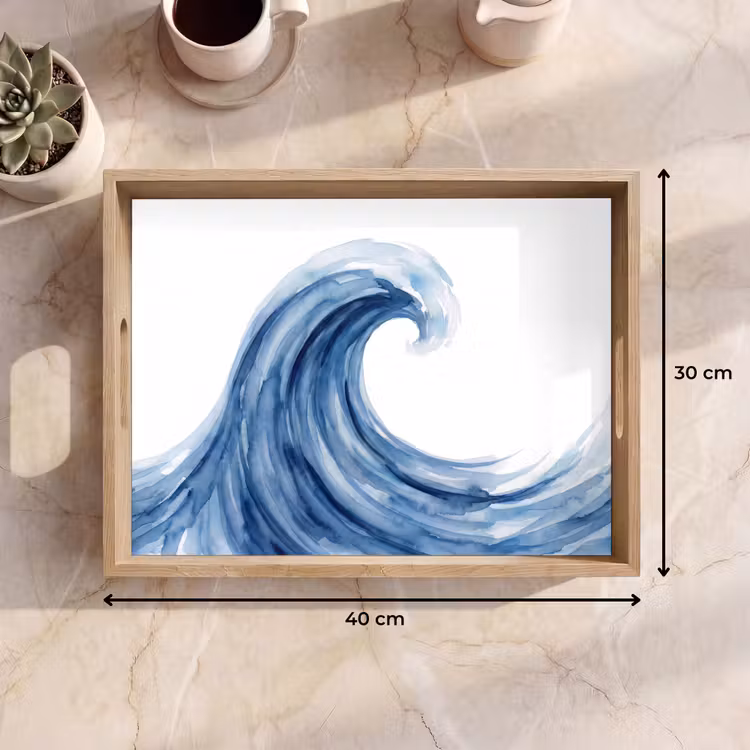Dienblad - Water - Beweging - Natuur - Modern - Blauw — 9