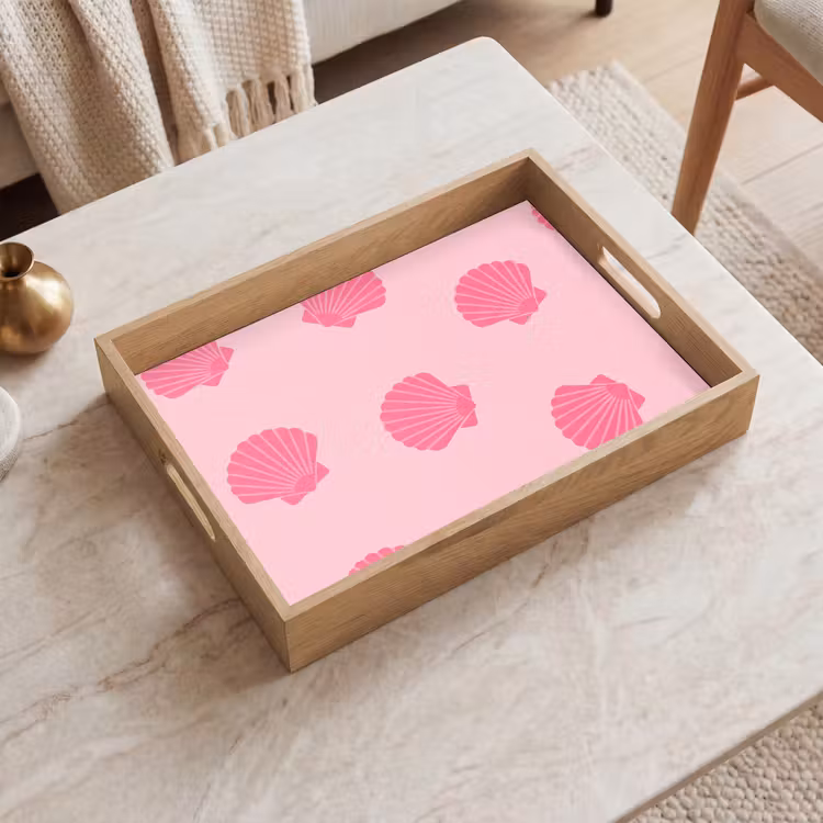 Dienblad - Schelp - Patroon - Zee - Modern - Roze — 2