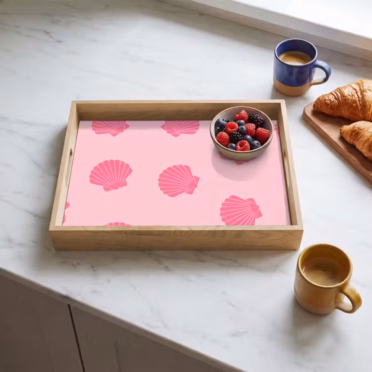 Dienblad - Schelp - Patroon - Zee - Modern - Roze — 4