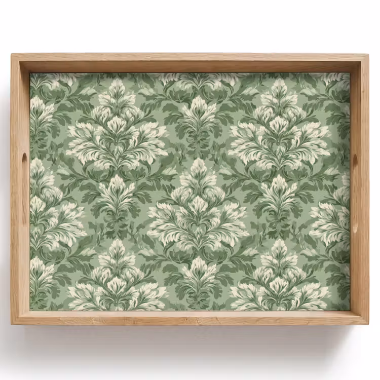 Dienblad - Sierlijk - Lichtgroen - Planten - Patroon - Getailleerd — 1
