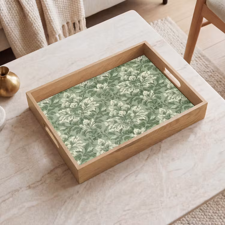 Dienblad - Sierlijk - Lichtgroen - Planten - Patroon - Getailleerd — 2