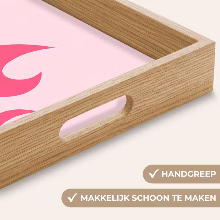 Dienblad - Vlammen - Patroon - Abstract - Modern - Roze — 5